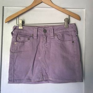 True Religion light purple denim mini skirt